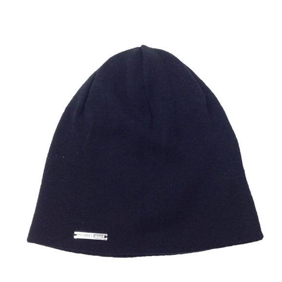 NWT Michael Kors Reversible MK Knit BLACK Beanie - Picture 2 of 2